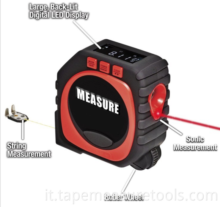 vendita calda 3 in 1 metro a nastro laser ad alta precisione nastro di misurazione laser personalizza